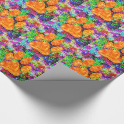 Dog Paw Print Aquarell Geschenkpapier (Ecke)