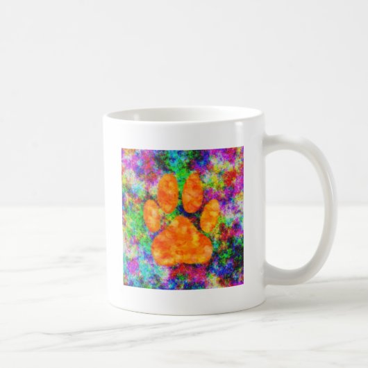 Dog Paw Print Aquarell Kaffeetasse (Rechts)