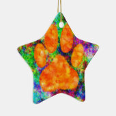 Dog Paw Print Aquarell Keramik Ornament (Rechts)
