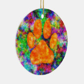 Dog Paw Print Aquarell Keramikornament (Rechts)