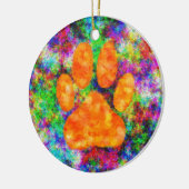 Dog Paw Print Aquarell Keramikornament (Links)