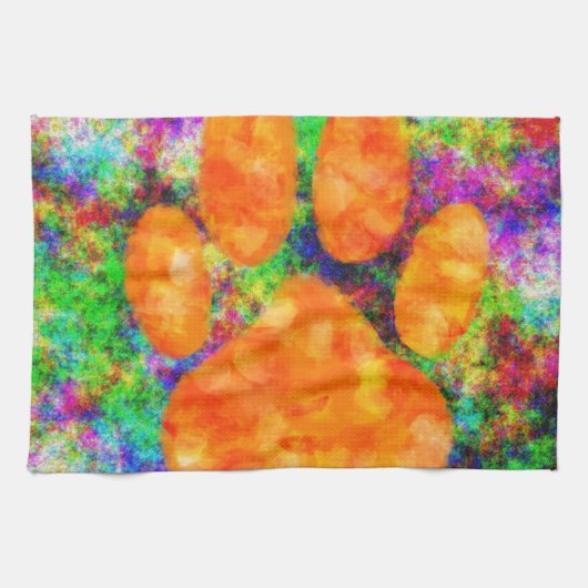 Dog Paw Print Aquarell Küchentuch (Horizontal)