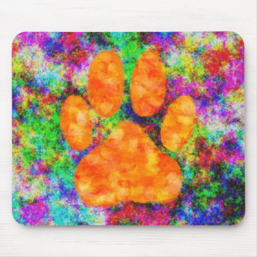 Dog Paw Print Aquarell Mousepad (Vorne)