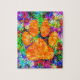 Dog Paw Print Aquarell Puzzle
