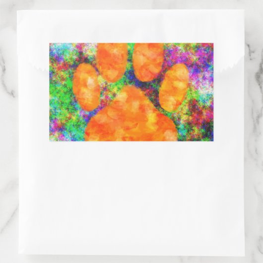 Dog Paw Print Aquarell Rechteckiger Aufkleber (Tasche)