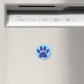 Dog Paw Print Art in blau Magnet (In Situ (Geschirrspüler))