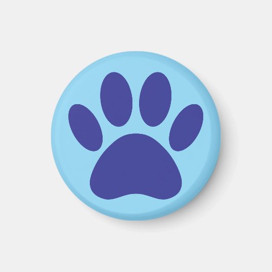 Dog Paw Print Art in blau Magnet (Vorne)