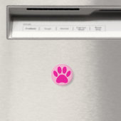 Dog Paw Print Art in Rosa Magnet (In Situ (Geschirrspüler))