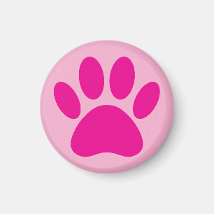 Dog Paw Print Art in Rosa Magnet