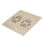 Dog Paw Print Art mit Skriptpapier Hintergrund Fliese (Seite)