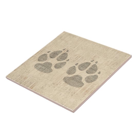 Dog Paw Print Art mit Skriptpapier Hintergrund Fliese (Seite)