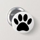 Dog Paw Print Art Schwarz-Weiß Button (Vorne & Hinten)