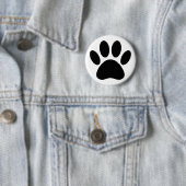 Dog Paw Print Art Schwarz-Weiß Button (Beispiel)