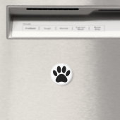 Dog Paw Print Art Schwarz-Weiß Magnet (In Situ (Geschirrspüler))