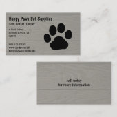 Dog Paw Print auf Imitaten Holzsyle Hintergrund Visitenkarte (Vorne/Hinten)