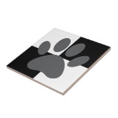 Dog Paw Print Black and White Custom Fliese (Seite)