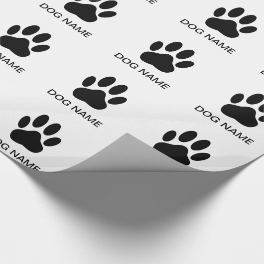 Dog Paw Print Black and White Geschenkpapier (Ecke)