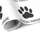 Dog Paw Print Black and White Geschenkpapier (Rolleneckpunkt)
