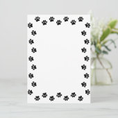 Dog Paw Print Black Custom Border Einladung (Stehend Vorderseite)