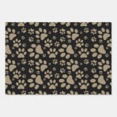 Dog Paw Print Brown und Black Geschenkpapier Set (Vorderseite)