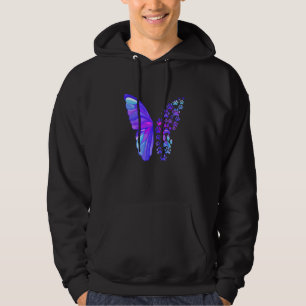 Dog Paw Print Butterfly Mops Mama Vater Dackel Vet Hoodie