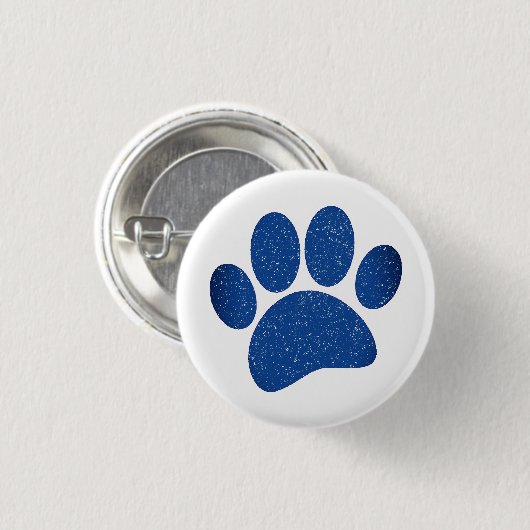 Dog Paw Print Cartoon Altes Papier drucken Button (Vorne & Hinten)