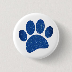 Dog Paw Print Cartoon Altes Papier drucken Button