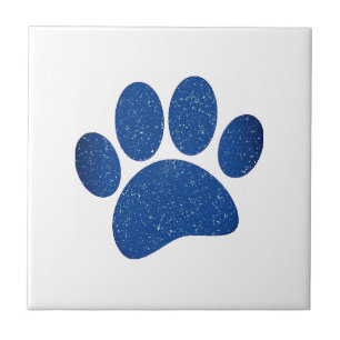 Dog Paw Print Cartoon Altes Papier drucken Fliese