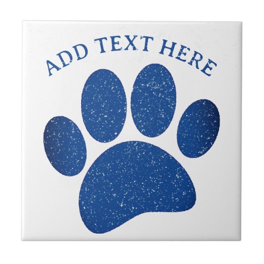 Dog Paw Print Cartoon Altes Papier drucken Fliese (Vorderseite)