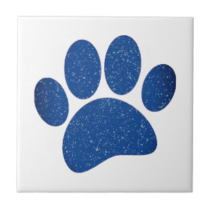 Dog Paw Print Cartoon Altes Papier drucken Fliese