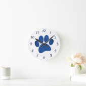 Dog Paw Print Cartoon Altes Papier drucken Runde Wanduhr (Zuhause)