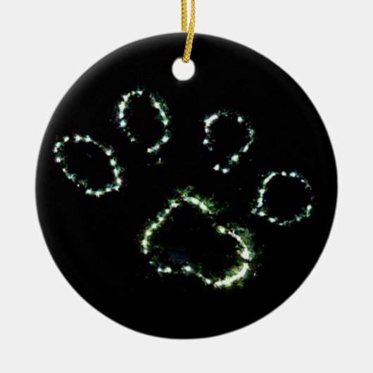 Dog Paw Print Christmas Tree Ornament Decoration (Vorne)