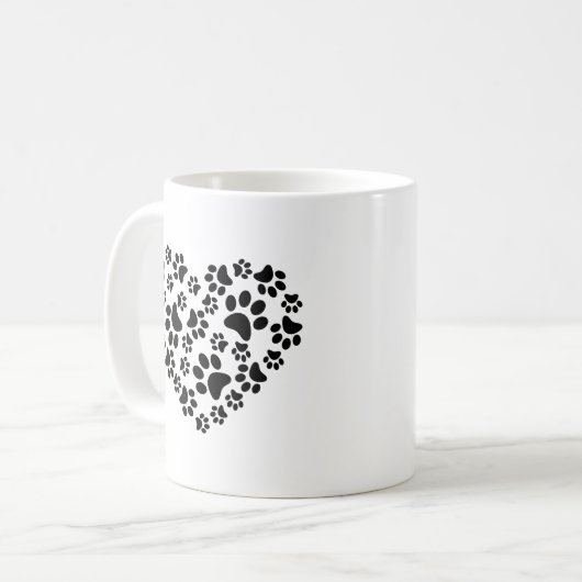 Dog Paw Print Coffee Tasse, Dog Paw Prinz Kaffeetasse (Vorderseite Links)