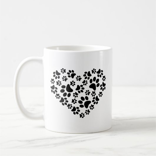 Dog Paw Print Coffee Tasse, Dog Paw Prinz Kaffeetasse (Links)