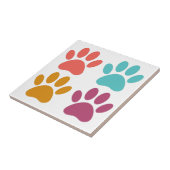 Dog Paw Print Cool Colors Fliese (Seite)