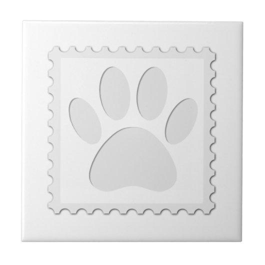 Dog Paw Print Cout Fliese (Vorderseite)