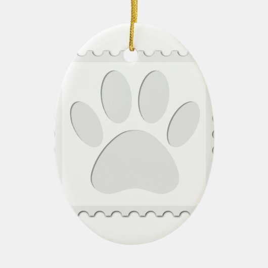 Dog Paw Print Cout Keramikornament (Vorne)