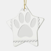 Dog Paw Print Cout Keramikornament (Links)