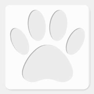 Dog Paw Print Cout Quadratischer Aufkleber