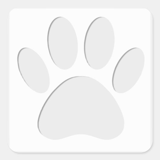 Dog Paw Print Cout Quadratischer Aufkleber (Vorderseite)