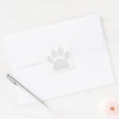 Dog Paw Print Cout Quadratischer Aufkleber (Umschlag)