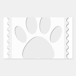 Dog Paw Print Cout Rechteckiger Aufkleber
