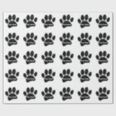 Dog Paw Print Custom Name Rubber Stamp Effect Geschenkpapier (Flach)