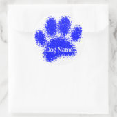 Dog Paw Print Custom Name Rubber Stamp Effect Runder Aufkleber (Tasche)