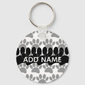 Dog Paw Print Custom Personalized Name Schlüsselanhänger (Vorderseite)