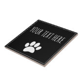 Dog Paw Print Custom Text Black Fliese (Seite)