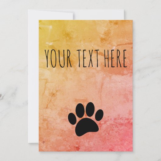 Dog Paw Print Custom Text Vintag Style Einladung (Vorderseite)