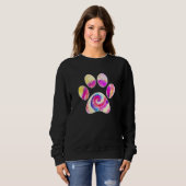Dog Paw Print Dog Aquarell Paw Sweatshirt (Vorne ganz)