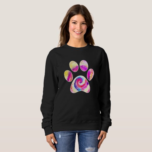 Dog Paw Print Dog Aquarell Paw Sweatshirt (Vorne ganz)