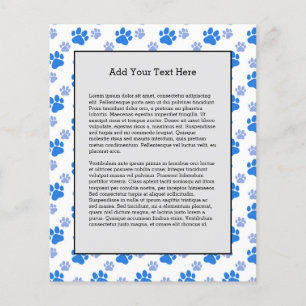 Dog Paw Print Einzeltier Lover Cute Puppies Flyer